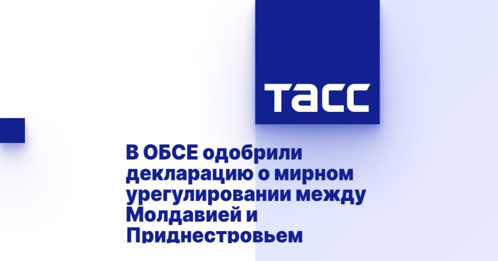 В ОБСЕ одобрили декларацию о мирном урегулировании между Молдавией и Приднестровьем