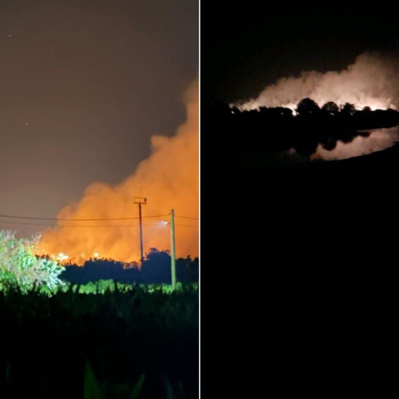 Ночью у шахт в Григориопольском районе пожарные тушили 10 гектаров сухой травы