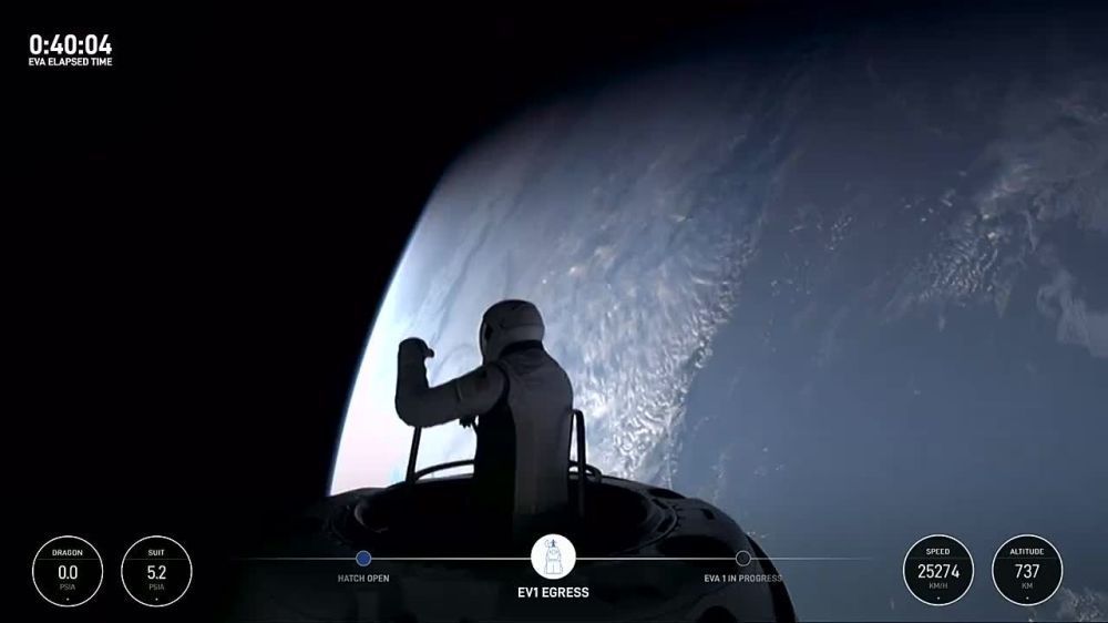 ������ ������� ����� � �������� ������ � ������ ����������� ������ SpaceX Polaris Dawn