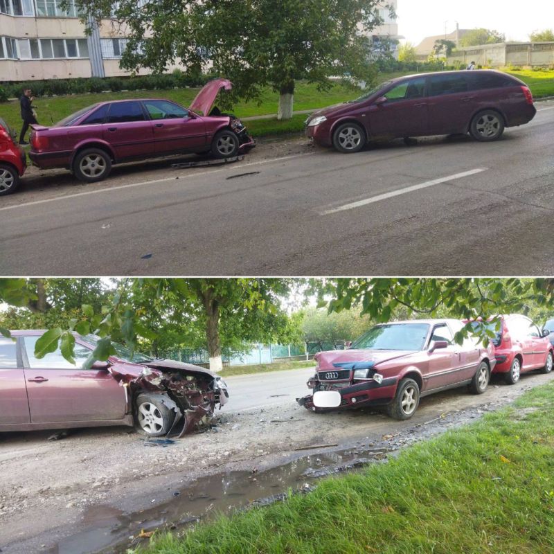 Две машины столкнулись в центре Слободзеи