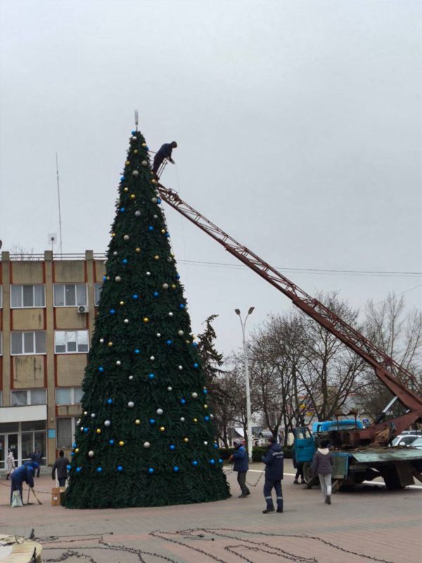 А в Григориополе уже наряжают ёлку
