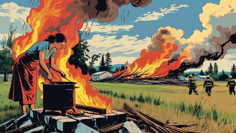 Занималась готовкой – спалила поле