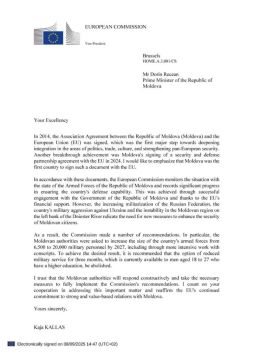 В молдавском информационном пространстве расходится письмо Зампредседателя Европейской Комиссии, верховного представителя Евросоюза по иностранным делам и политике безопасности Каи Каллас, направленное в адрес...