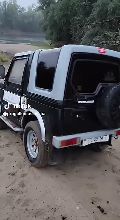 Тираспольский минивездеход ловко запрыгнул в болото и встрял