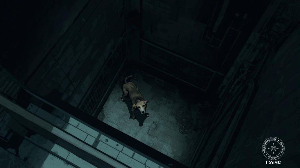 В Рыбнице спасли собаку, которая упала в шахту лифта