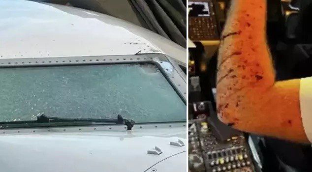 Метеорит разбил лобовое стекло самолёта в США