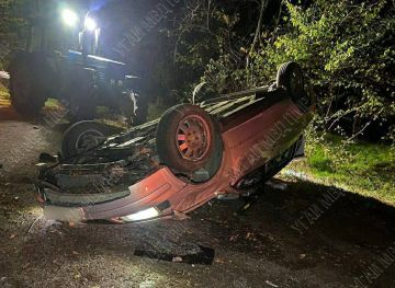 На дороге Кицканы–Загорное перевернулся автомобиль «Фольксваген»