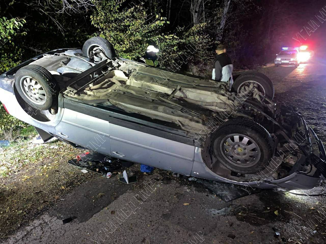 У Кицкан перевернулась машина