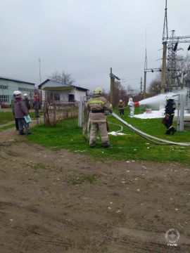 Возгорание на подстанции. Учения слободзейских пожарных