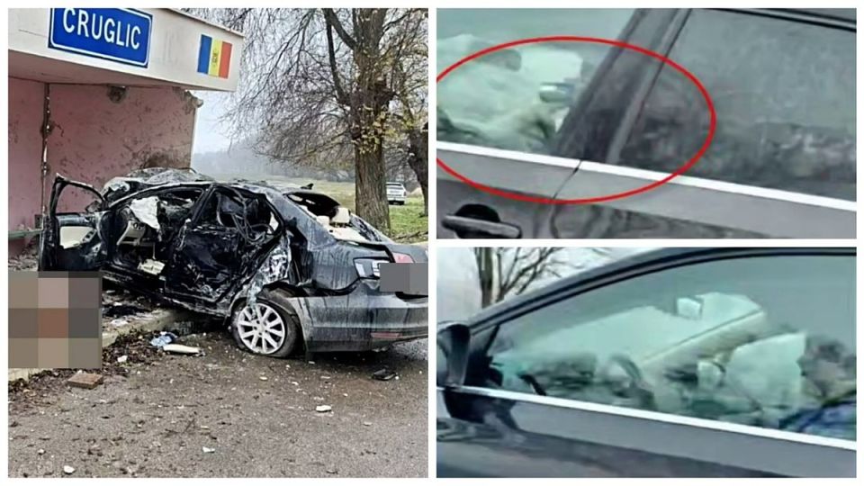 Автомобиль въехал в автобусную остановку в Молдове: Пытаясь уйти от полицейских, мужчина устроил погоню, после удара машина загорелась - водитель погиб