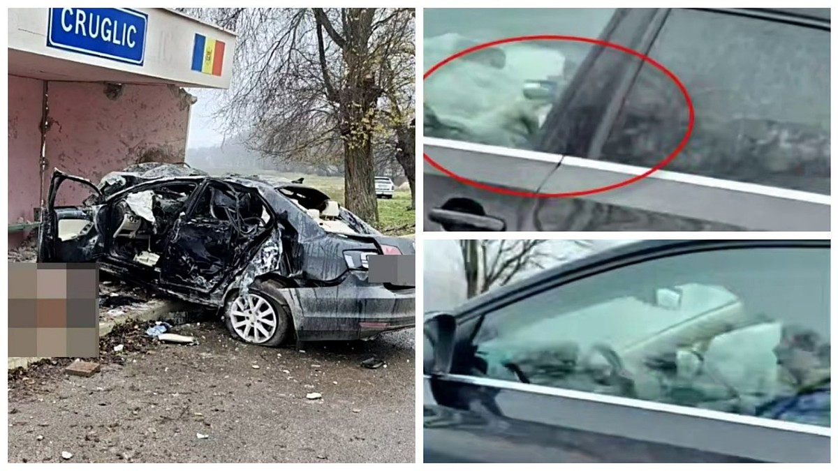 Автомобиль въехал в автобусную остановку в Молдове: Пытаясь уйти от полицейских, мужчина устроил погоню, после удара машина загорелась - водитель погиб