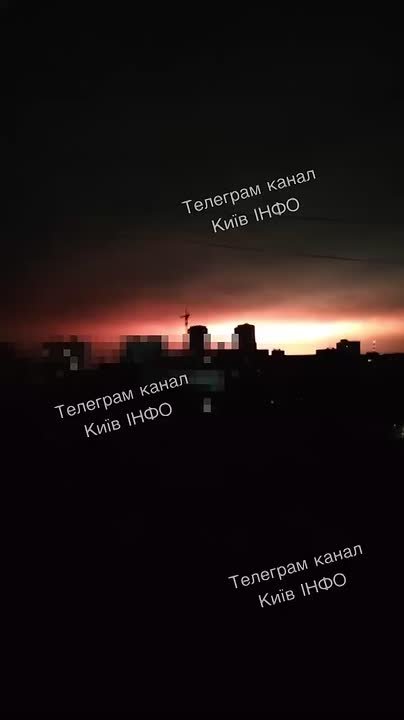 Кадры прилета дрона под Киевом сегодня ночью