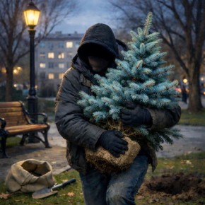 Голубую ель украли в парке в Днестровске в преддверии Нового года