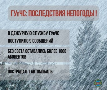ГУпЧС: ПОСЛЕДСТВИЯ НЕПОГОДЫ