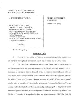 Генпрокурор США опубликовала обвинительное заключение Мадуро и другим венесуэльцам