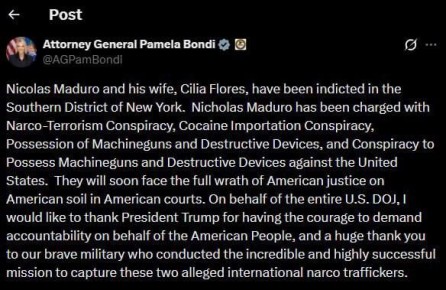 Генеральный прокурор США Памела Бонди: