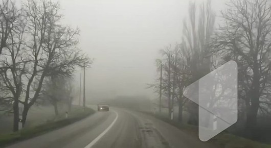 На улице туман, как и обещал Гидромет