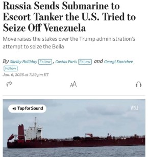 К российскому танкеру «Маринера» спешат силы ВМФ России, чтобы не допустить его захвата американскими военным, — The Wall Street Journal