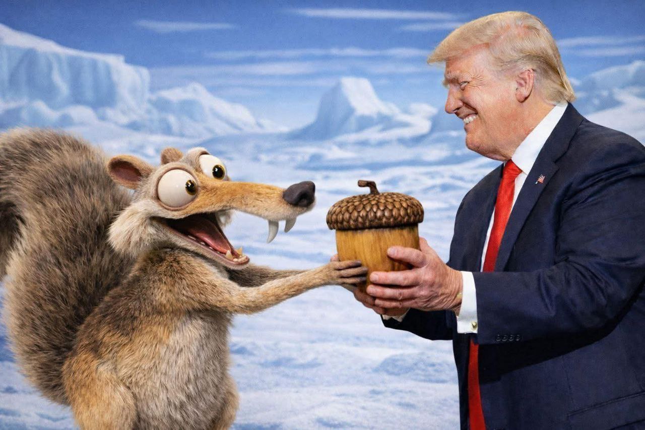 Белка из Гренландии решила отдать орех Трампу