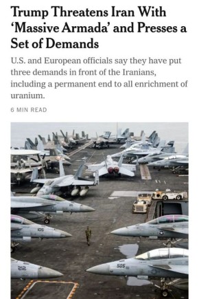 Военный удар США по Ирану возможен в течение ближайших 48 часов, пишет The New York Times со ссылкой на источники в Белом доме