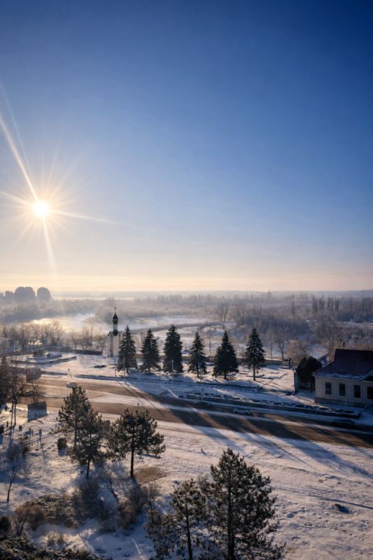 Наши подписчики шлют фото утреннего зимнего Тирасполя с высоты седьмого этажа