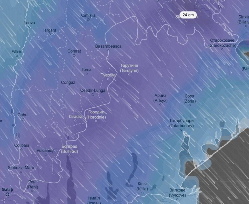 Внимание! Прямо сейчас снежный циклон движется на юг Молдовы