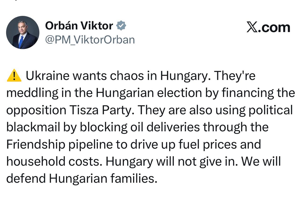 Премьер Венгрии Орбан - обвинил Киев во вмешательстве в выборы в Венгрии: