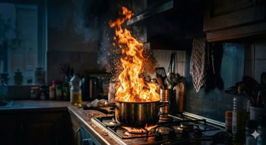 Тираспольчане случайно устроили пожар у себя дома, когда забыли еду на плите