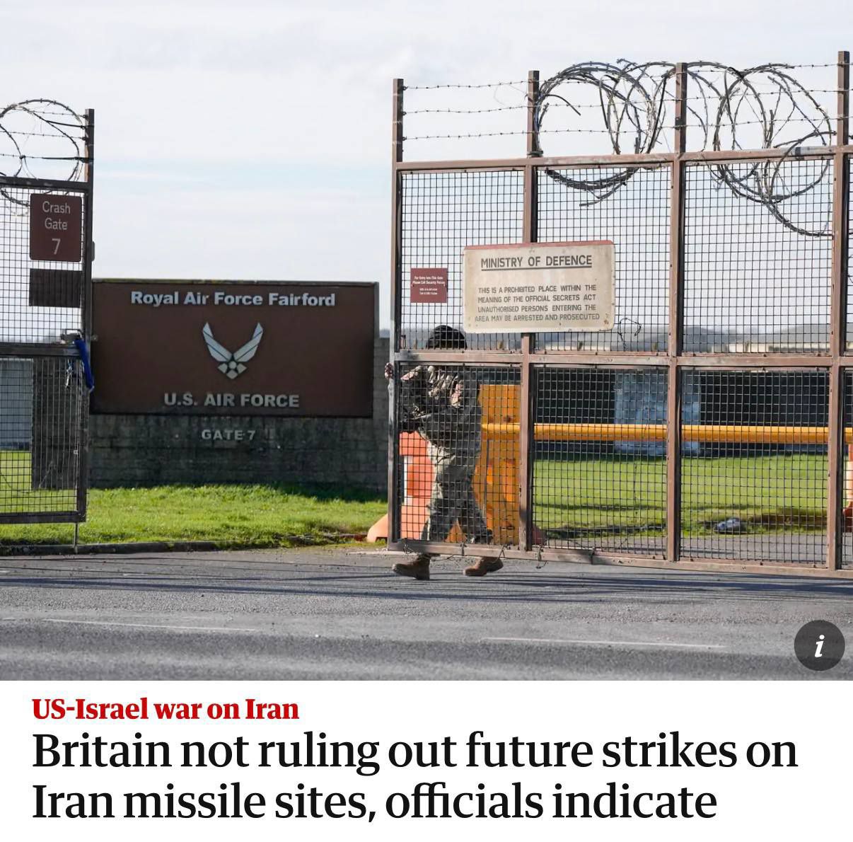 Британия готовится к возможным ударам по ракетным объектам Ирана, — The Guardian