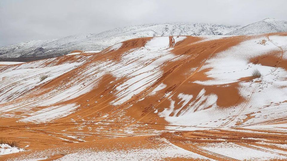 В пустыне Сахара прошёл снегопад