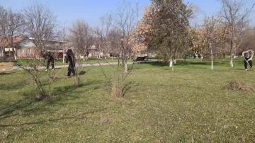 Сотрудники госадминистрации и райгорсовета Дубоссар сегодня трудятся на субботнике во Всесвятском сквере