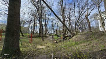 Работники Каменского ПУЖКХ продолжают устранять последствия непогоды в парке П.Х. Витгенштейна