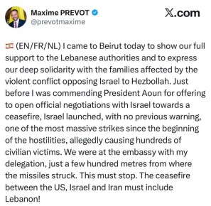 Израиль чуть не убил главу МИД Бельгии, приехавшего в Ливан договариваться о перемирии в регионе