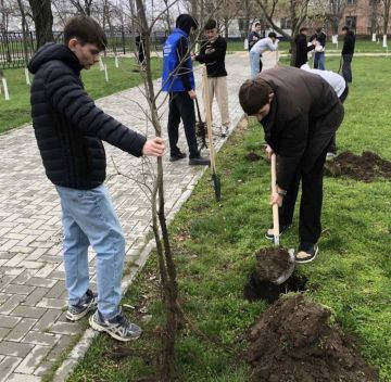 Бендерские школьники посадили 10 дубов на территории своей школы №11