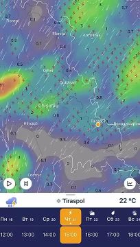 Гроза начнётся в Приднестровье в 3 часа дня, такой прогноз дают метеокарты