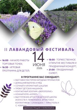 Аромат лаванды, живописные фотозоны, музыка и настоящий летний праздник ждут вас в Первомайске!