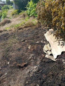 Искры от болгарки подожгли траву