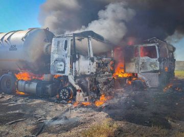 В Одесской области российский дрон подпалил стоянку бензовозов