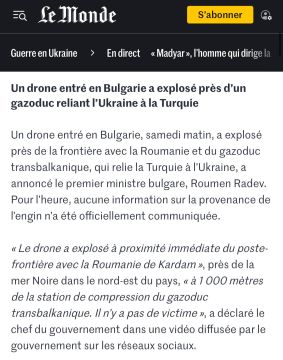 В Болгарии БПЛА взорвался вблизи газопровода, соединяющего Украину с Турцией, — Le Monde