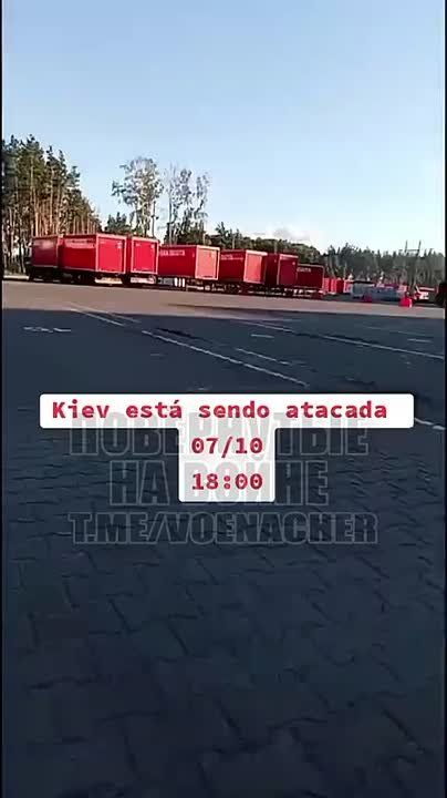Кадры снятые иностранным наемником недавнего прилёта реактивного БпЛА «Герань-4» по складу «Новой Почты» в Броварах