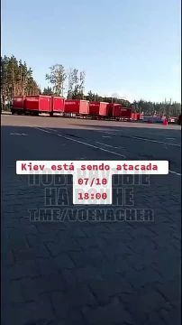 Кадры снятые иностранным наемником недавнего прилёта реактивного БпЛА «Герань-4» по складу «Новой Почты» в Броварах