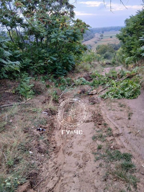 На видео место, где бендерские спасатели вытянули из размокшего грунта такси