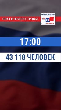 На 17:00 явка в Приднестровье – 43 118 человек