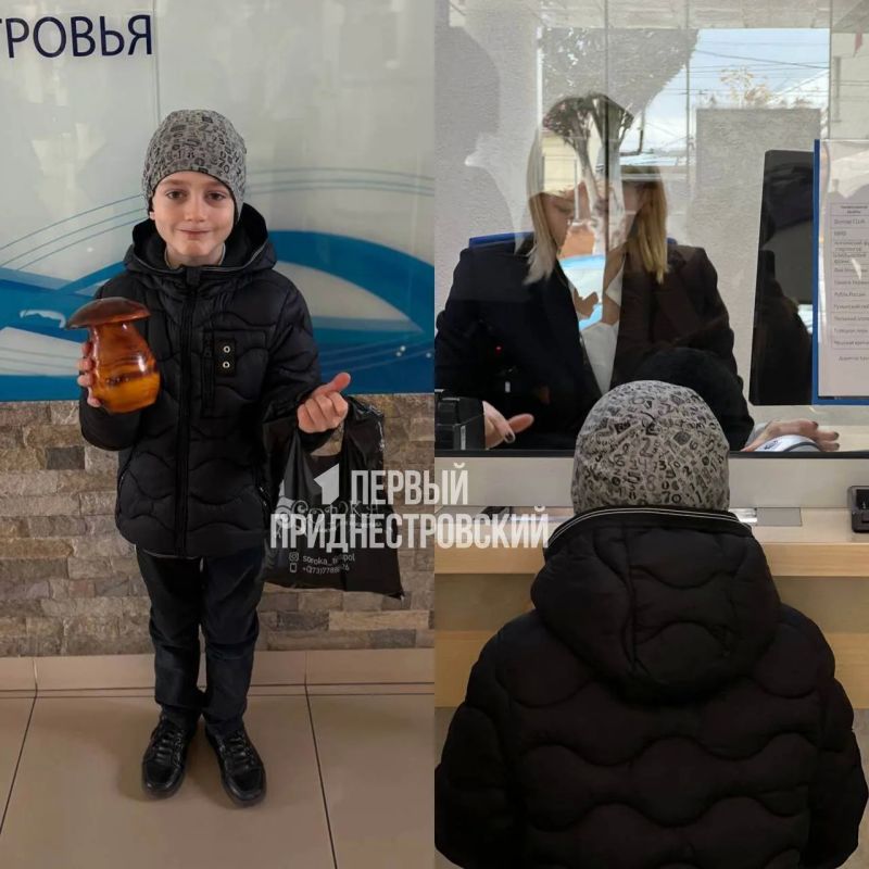 Вова Оськин принёс целый пакет и гриб-копилку с монетами в «Агропром»