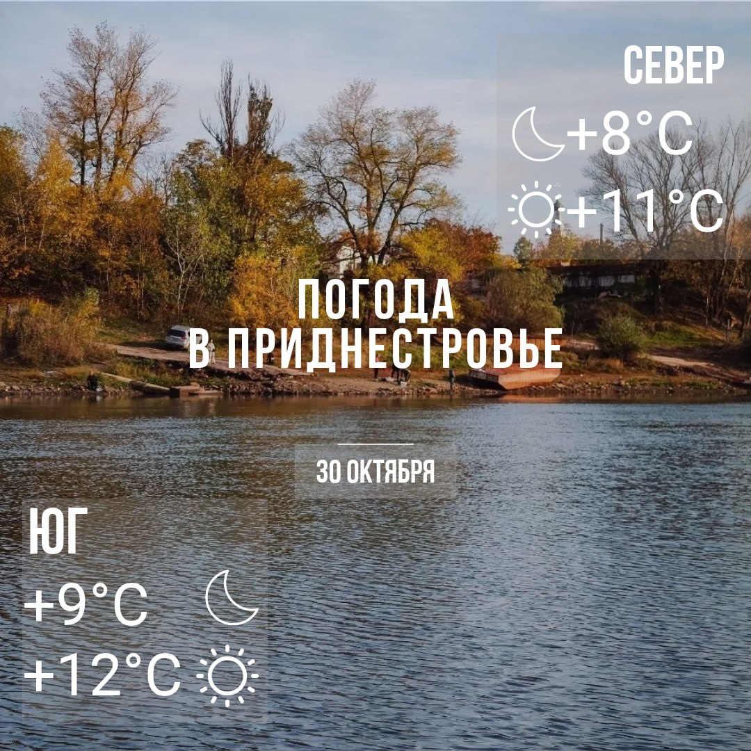 Днём – до +12°С. Облачная погода, местами дожди